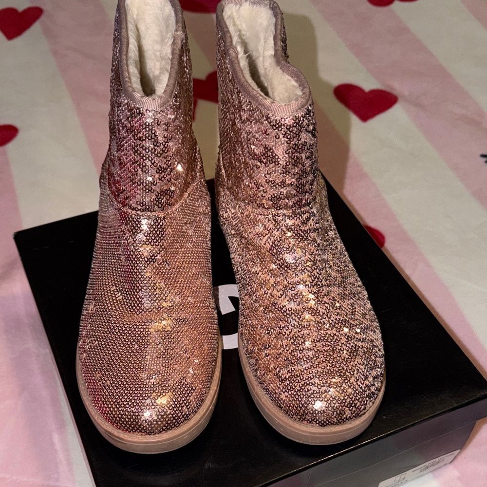 Guess Sequin Ankle Boots snow boots- golden/ rose gold